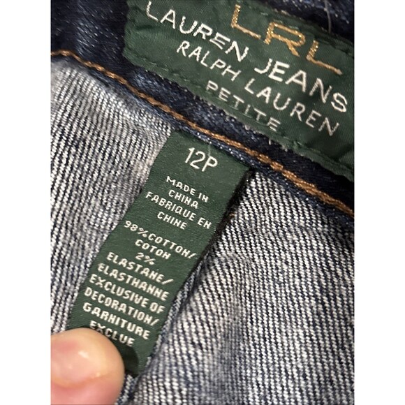 LRL Lauren Jeans Co Ralph Lauren Women's Jeans Size 12p Bootcut Dark Wash - Picture 7 of 16